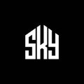 SKY letter logo design on BLACK background. SKY creative initials letter logo concept. SKY letter design.SKY letter logo design on Royalty Free Stock Photo
