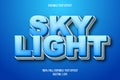 Sky light editable text effect cartoon style