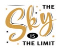 The sky is the limit. Congrats Graduates. Greeting lettering sign with stars. Congratulating vector banner for graduation party, Royalty Free Stock Photo