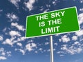 The sky is the limit traffic sign Royalty Free Stock Photo