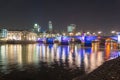 sky line london night thames