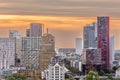 Sky line of Rotterdam, Netherlands at sunset Royalty Free Stock Photo