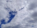 Cloudy Sky In Summer on white and blue color