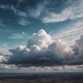 In the sky with a lot of clouds, dramatic clouds and atmosphere. Royalty Free Stock Photo