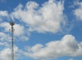 Sky with Mobile phone antenna tower silhouette Royalty Free Stock Photo