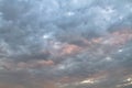 Sky and mysterious cloud with orange and blue color of sunset after storm Royalty Free Stock Photo