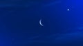 New moon. Prayer time. Generous Ramadan. Mubarak background. A decline or rising with cloud Royalty Free Stock Photo