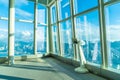 Sky100 observation deck with beautiful hong kong city skyline Royalty Free Stock Photo