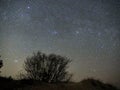 Night sky stars, Pleiades open star cluster M45 in Taurus constellation