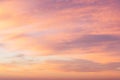 Sky in the orange colors. effect of light pastel colored of sunset clouds cloud on the sunset sky background Royalty Free Stock Photo