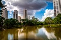 Sky over central city park