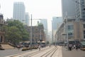 The sky over Downtown of Sydney were covered by heavy red smoke from bushfire, Australia 19-12-2019 Royalty Free Stock Photo