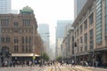 The sky over Downtown of Sydney were covered by heavy red smoke from bushfire, Australia 19-12-2019 Royalty Free Stock Photo