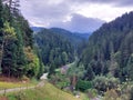 sky over green forest on Pohorje Mountains. Slovenia. Europe