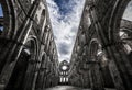 Sky over medieval san galgano abbey