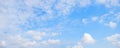 Sky panorama background with mixed clouds, cumulus and fleecy Royalty Free Stock Photo