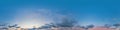 Sky panorama on sunset with Stratocumulus clouds in Seamless spherical equirectangular format as full zenith for use in