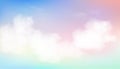 Sky Pastel Colourful in Blue, Pink, Purple, Green, Orange and Yellow with fluffy clouds in morning, Fantasy magical sunset sky on Royalty Free Stock Photo