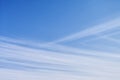 Sky photography, blue sky and white cirrus clouds, line clouds, unique natural pattern