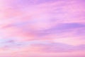 Sky in the pink and blue colors. effect of light pastel colored of sunset clouds cloud on the sunset sky background Royalty Free Stock Photo