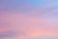 Sky in the pink and blue colors. effect of light pastel colored of sunset clouds cloud on the sunset sky background with a pastel Royalty Free Stock Photo