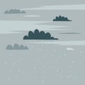 Sky with rain clouds background vector illustration.Rainy day background