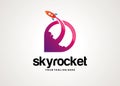 Sky Rocket Logo Template Design Vector Royalty Free Stock Photo