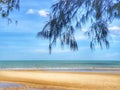 Sky and sand of the beach on sea water down time Royalty Free Stock Photo