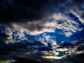 Sky scape of clouds. Cloudy sky. Rainy weather. Dramatic clouds. Dramatic background. Royalty Free Stock Photo