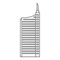 Sky scraper icon, outline style