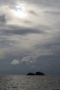 Sky, sea and clouds. Stormy clouds over gulf of Thailand. Koh Chang island