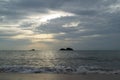 Sky, sea and clouds. Stormy clouds over gulf of Thailand. Koh Chang island