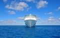 Sky and sea isolated cruise ship Royalty Free Stock Photo