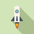 Sky shuttle icon flat vector. Space fire