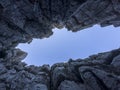 Sky and silence in dangerous and wild caves