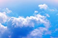 Sky, sky blue fluffy clouds white, soft sky cloud background, cloudscape sky clear cloud. Pattern, atmosphere. Royalty Free Stock Photo