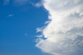 Sky is splitted into clear blue sky and cloudy sky with cloud Royalty Free Stock Photo