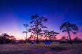 Sky and stars at night with camping Royalty Free Stock Photo