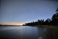 Night sky stars observingn over river in Latvia Royalty Free Stock Photo