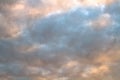 Sky after storm with mysterious cloud at sunset Royalty Free Stock Photo