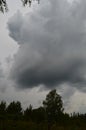 Before the storm. Clouds over the forest. Royalty Free Stock Photo