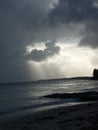 The stormy sky over the sea