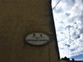 Sky and street in Govone town, Piedmont region, Italy. Universe and exploration Royalty Free Stock Photo