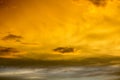 The sky after a summer thunderstorm. Orange cumulus clouds. Sunset Royalty Free Stock Photo