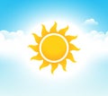 Sky sun summer vector blue sky day. Sunshine background spring illustration Royalty Free Stock Photo