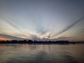 The sky when the sun will rise in the river Royalty Free Stock Photo