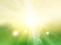 Sky with sunlight rays twilight blurred green gradient abstract Royalty Free Stock Photo