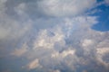 sky, sunlit clouds, white and blue clouds, storm is coming, dark clouds