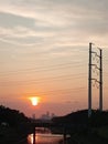 Sky sunset bridge city view evening