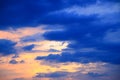 Sky in sunset and cloud, beautiful colorful evening nature space for add text Royalty Free Stock Photo